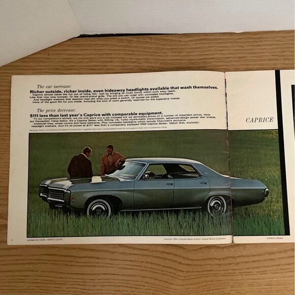 1969 Chevrolet Pacesetter Values Brochure Camaro Impala Malibu Caprice Chevelle - Picture 3 of 7